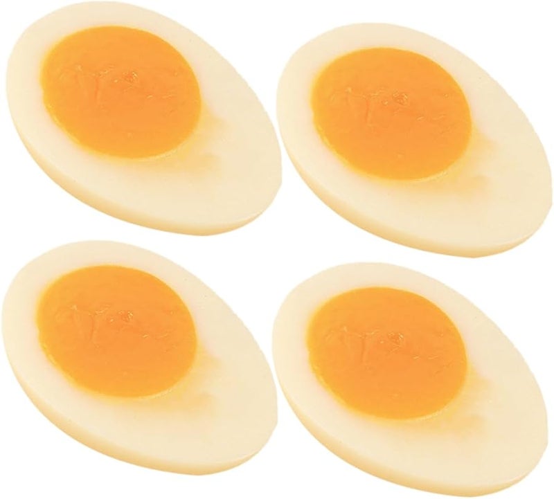 UPKOCH 4Pcs Artificial PVC Boiled Egg Models 5cm Kitchen Decor Photography Props - Image 1